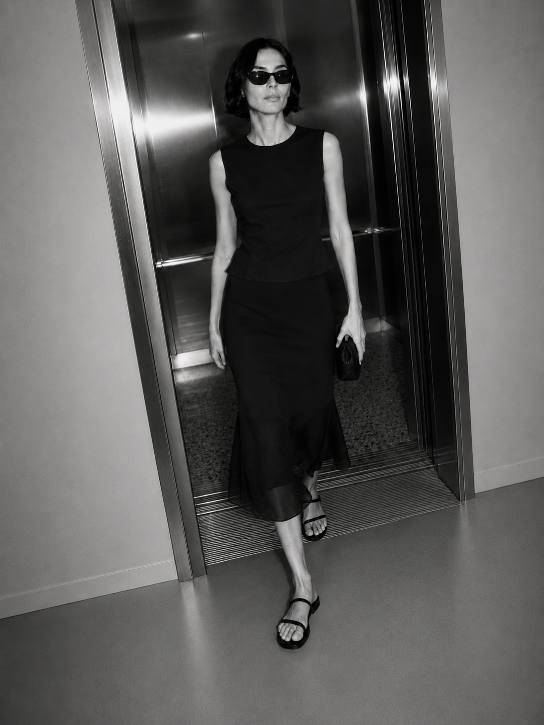 Noor Sheer-Hem Skirt